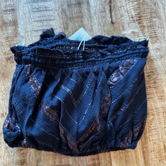 Ramy Brook Olivia Metallic Stripe Strapless tube top cotton beach Cover Up NWT - Picture 8 of 10